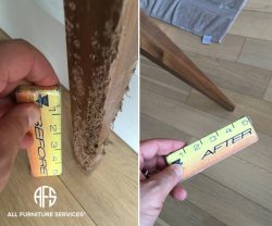 Animal Damage Dog bite Cat Scratch wood fill-in repair restoration finishing