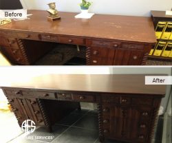 Antique Desk restoration – refinishing refurbishing furniture