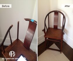 Antique chair restoration wood frame back