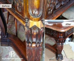 Antique furniture wood damage repair recreating broken missing part