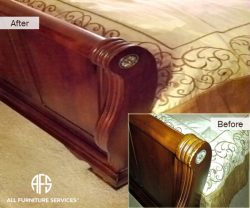 Bed Footboard wood repair finish