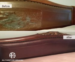 Bed Headboard Leather Vinyl Cracking Peeling Wear and Tear Discoloration upholstery Repair replacing restoring