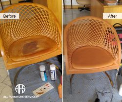 Chair refurbishing Leather Restoration Redyeing painting aniline