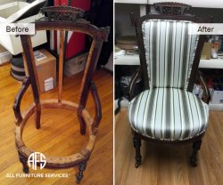 Complete Restoration Reupholstery Of the Chair