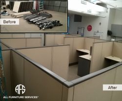 Cubicles office partitions reassembly take apart