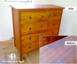 Dresser chest top refinishing