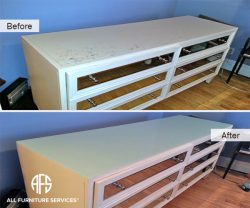 Furniture white lacquer restoration finishing paint top dresser