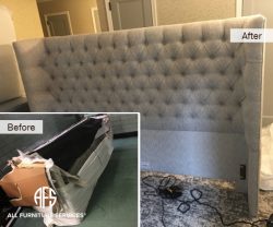 King size tufted wing back headboard disassembly take apart