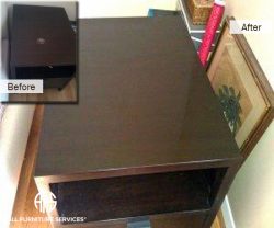 Nail polish remover damage wood top repair nightstand