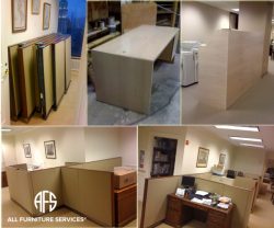 Office partition cubicle disassembly commercial