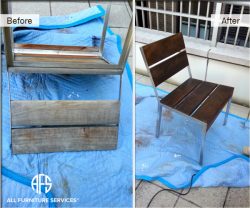 Outdoor chair repair teak oil finishing