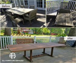 Outdoor table teak oil cleaning