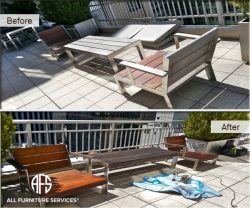 Patio outdoor backyard furniture repair restoration teak