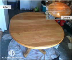 Table top restoration heat water mark removal finish