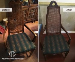 Wicker Restoration – Cane Repalcement on the Back of the Chair