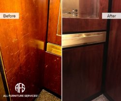 Wooden scratch removal – Elevator NYC Maintenance Restoration Finishing Touch Up Repair