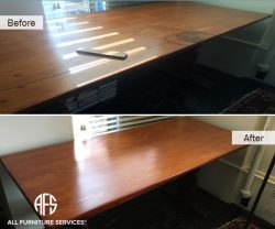 desk table top refinishing color stain finish resistant change