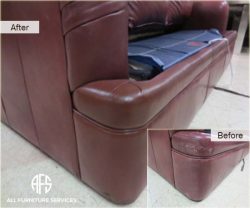 leather move damage – scrape dyeing color match