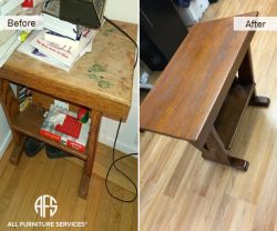 Antique Side End Table refinishing restoring in-hop sanding staining