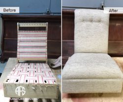 Chair Lounge Bench upholstery seat back redo pad and web straps spring support change