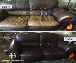 Sofa Loveseat Chair Furniture seat leather arm color matching changing dyeing improving fixing dye paint finish restore