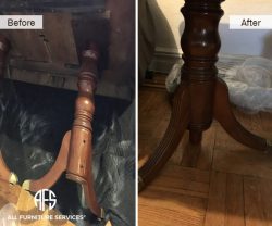 Furniture pedestal table leg base tripod repair cracked wood adding middle support making creating replacing refurbishing reinforce raise change