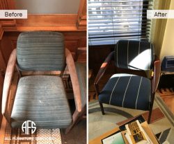 Side Arm Chair Refinishing Reupholstery filling padding