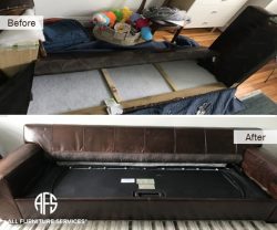 Leather sofa bed couch disassembly disassembling dismantling to fit furniture to tight small door elevator Assemble and reassemble sofa disassemble