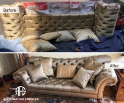 Chesterfield Tufted Sofa Disassembly Couch Dismantling Sleeper Break Down