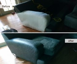 Partial Reupholstery of the chair arm furniture upholstery part installation animal damage dog cat leather change