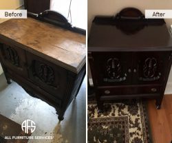 furniture cabinet color change stain repair wood refinishing stain lacquer antique restoration