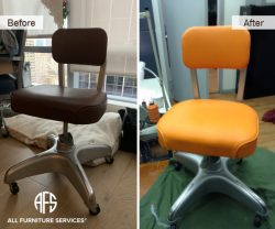 Side Office Chair Repair Re-upholstery vinyl leather padding change