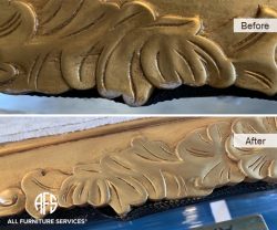 Wood finish gold leaf touch up fill in shape missing recreating