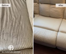 sofa seat leather cracked peeling wear and tear repair dyeing color match