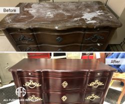 Dresser credenza antique damaged furniture top finish refinishing restoring hadware change enhance distress gold handles new shop