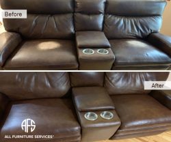 Furniture Sofa Leather seat back discoloration peeling color coming out repair match dye restore headrest worn