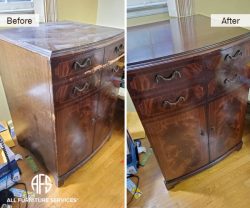 Cabinet Chest furniture veneer finish restoration repair finishing