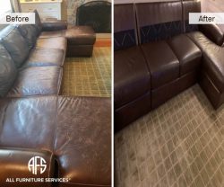 furniture couch sectional sofa leather dyeing restoring color enhancing cracks peeling fading discoloration