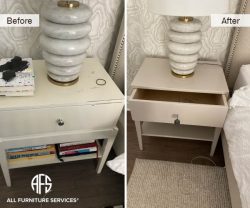 hotel hospitality nightstand end table refinishing touch up repair