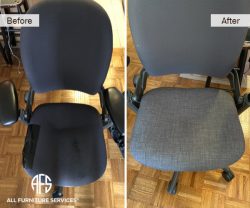 Office Chair ReUpholstery change fabric material seat back