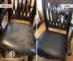 Arm chair seat replacing change upholstery peeling vinyl