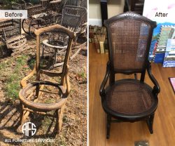 Antique Cane back seat Chair recaning sand strip refinish detail restoration furniture NYC canning Staten Island