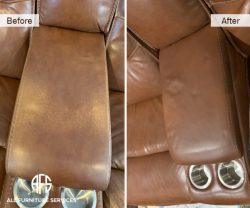 couch sofa middle console leather vinyl dyeing color repair enhance improve fix Florida