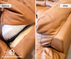 seam repair furniture tear sttiching back came apart restoration seaming back together