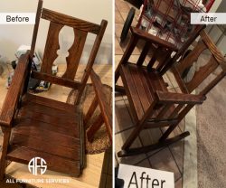 Antique Wooden Rocking chair repair replace wood restore refinish refurbish make it new color change