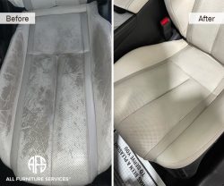 Car Auto plane boat seat perforated leather vinyl damage cut tear crack stain burn discoloration repair clean paint color match dye Staten Island NY New York best restorer