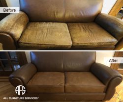 loveseat leather sofa chair furniture seat casing change arms dyeing color match restoration partial upholstery fix worn peeling discoloration