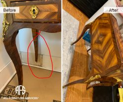 Antique Cabinet Table Broken Leg Repair Extension build veneer restoration