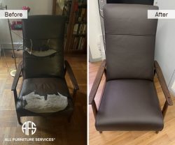 leather chair upholstery padding restoration seat back complete New York NYC