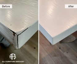 moving damage repair damaged corner table top restoration service